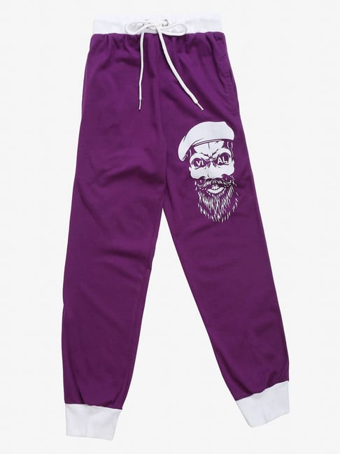 Vimal Jonney Kids Purple Printed Trackpants