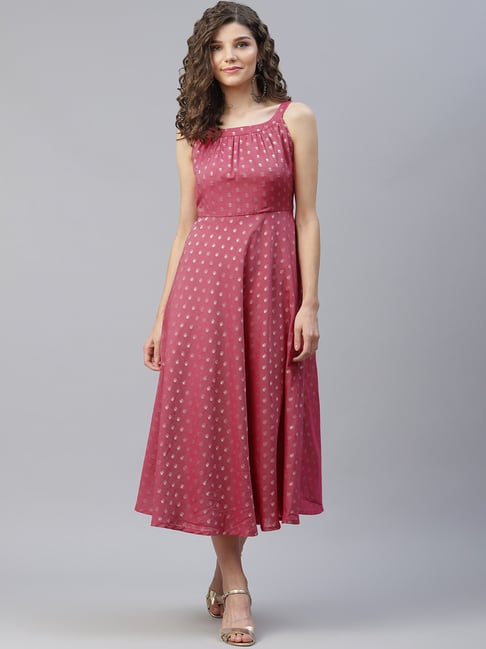 Aks Pink Zari Ethnic Dress Price in India
