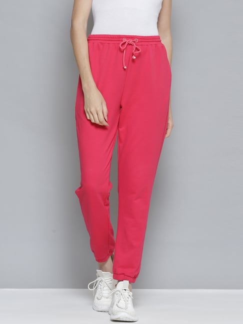 Femella Pink Cotton Track Pants