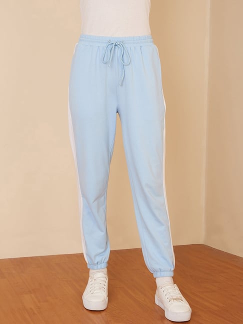 Femella Blue Cotton Track Pants