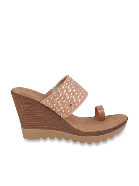 Catwalk Women's Nude Toe Ring Wedges