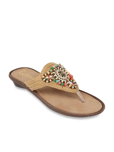 Catwalk Women's Beige Thong Sandals