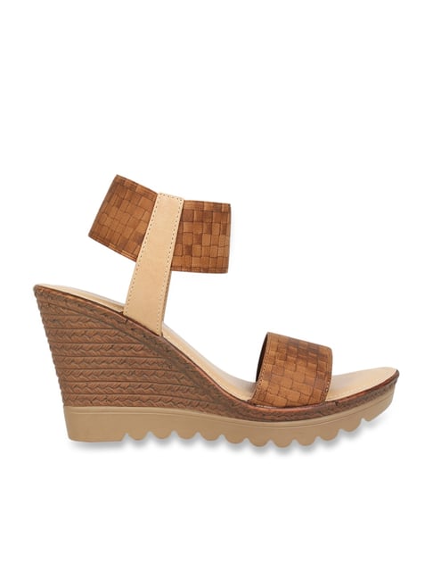 Buy Catwalk Women's Brown Ankle Strap Wedges for Women at Best