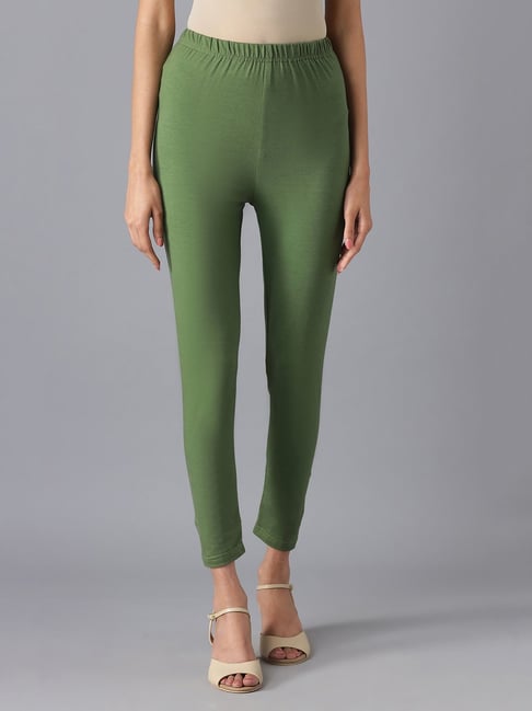 Buy Aurelia Green Skinny Fit Leggings for Women's Online @ Tata CLiQ
