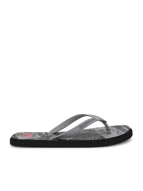 Reebok Men's RUSSLE FLIP Grey & Black Flip Flops