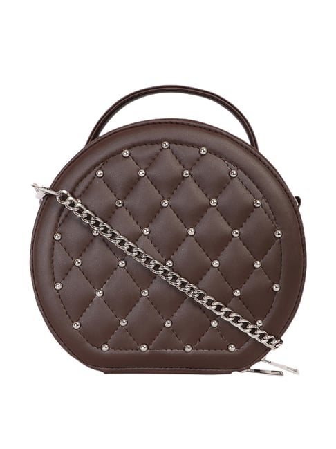Bagsy Malone Brown Embellished Sling Bag-picture-45