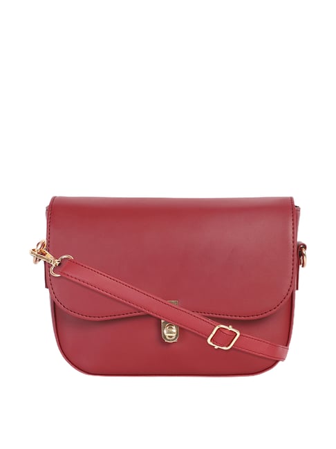 Bagsy Malone Maroon Solid Sling Bag-picture-25