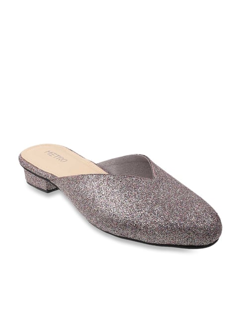 Metro Women's Gun Metal Mule Shoes