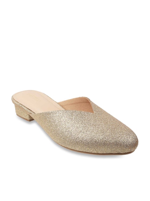 Metro Women's Gold Mule Shoes Price in India
