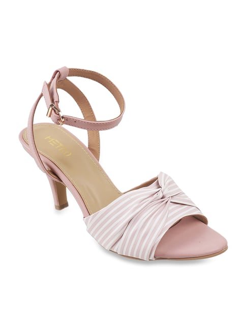 Metro Women's Pink Ankle Strap Stilettos