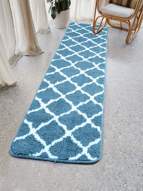 Saral Home Turquoise Blue Microfiber Anti-Slip Runner - Set of 1-picture-23