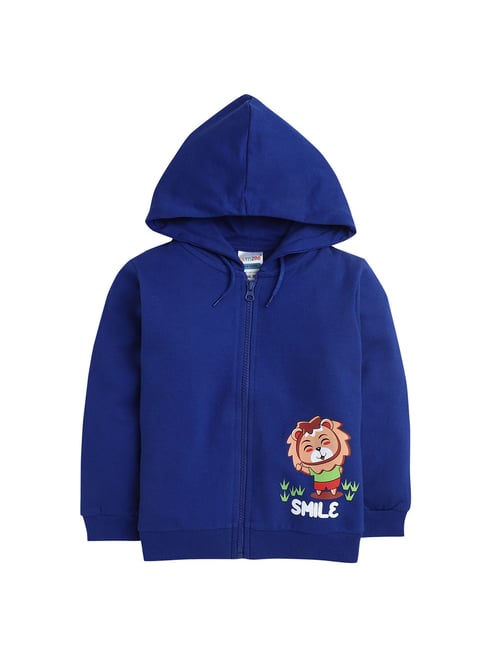 Buy Bumzee Kids Royal Blue Printed Hoodie for Boys Clothing Online