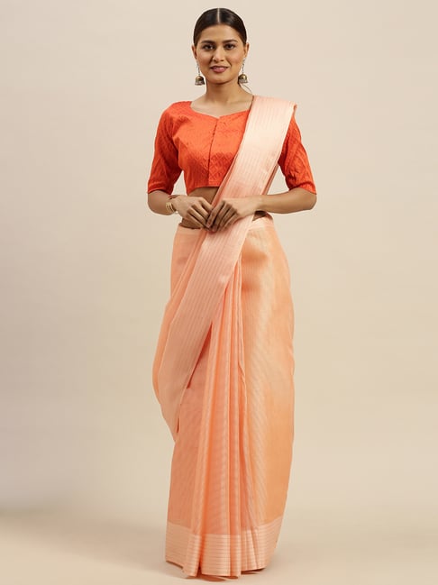 Buy online Women's Polka Dots Peach Colored Saree With Blouse from ethnic  wear for Women by Trendy Store for ₹799 at 70% off | 2024 Limeroad.com