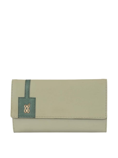 Baggit Grey Solid Tri-Fold Wallet for Women