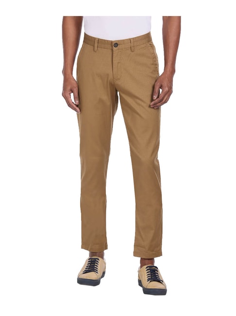 Buy JadeBlue Light Brown Slim Fit Flat Front Trousers for Mens Online   Tata CLiQ