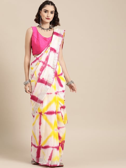 Buy Tie and dye shibori georgette saree online – Akrithi