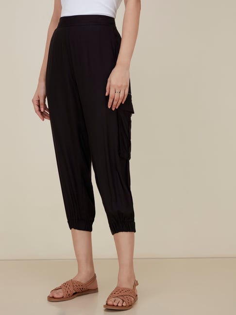 LOV by Westside Black Cargo-Style Pants