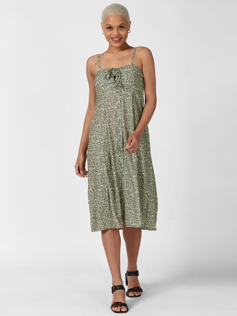 Buy Forever 21 Green Printed Dress for Women Online @ Tata CLiQ
