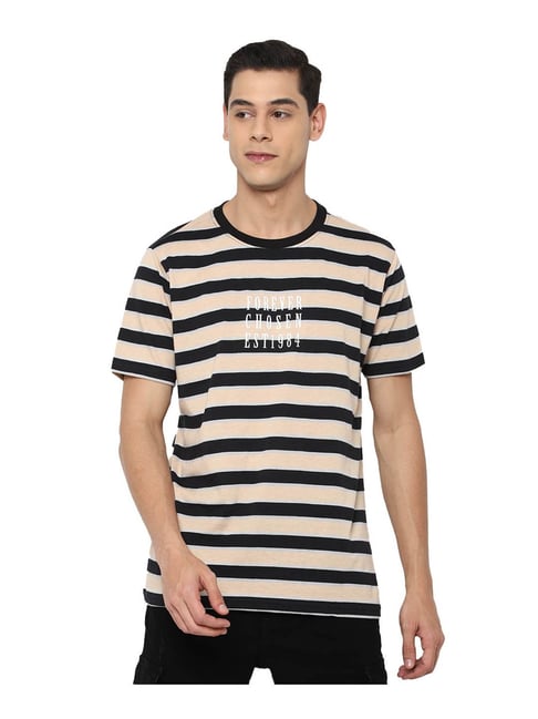 Buy Forever 21 Black & White Striped T-Shirt for Men Online @ Tata CLiQ