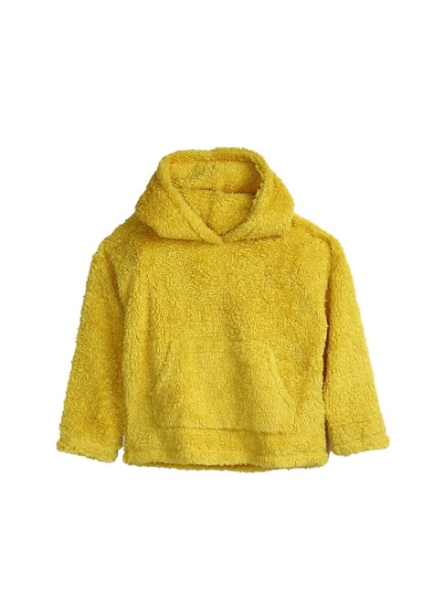 Cherry Crumble By Nitt Hyman Kids Mustard Solid Hoodie-picture-21