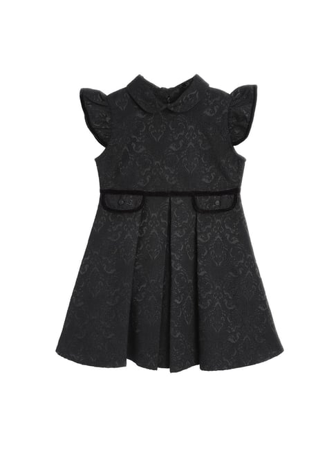 Cherry Crumble By Nitt Hyman Kids Black Embroidered Dress