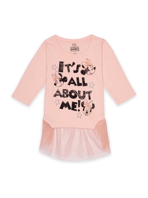 Disney Kids Pink Cotton Printed Top