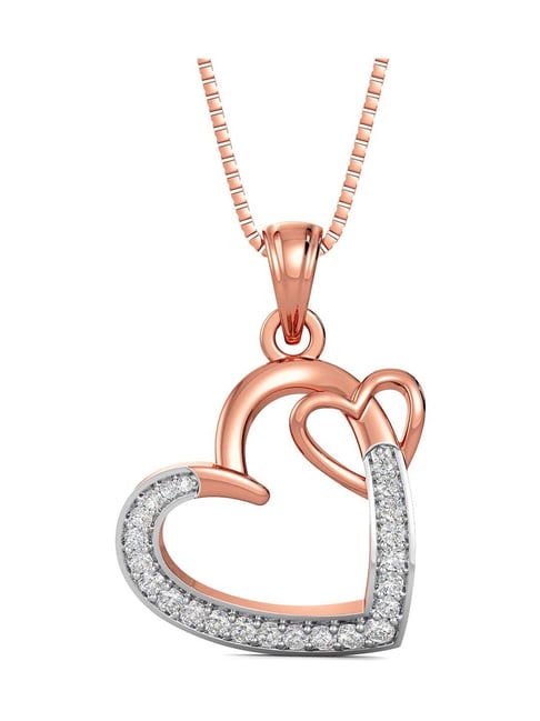 Buy Joyalukkas 18k Rose Gold & Diamond Pendant with Chain for Women