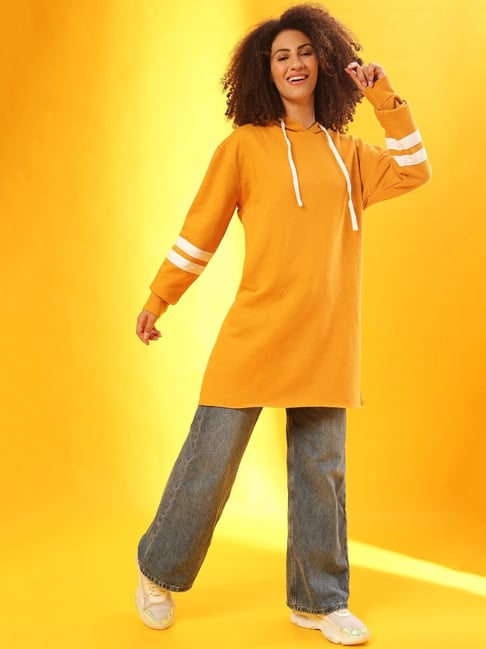 Campus Sutra Yellow Straight Fit Dress Price in India