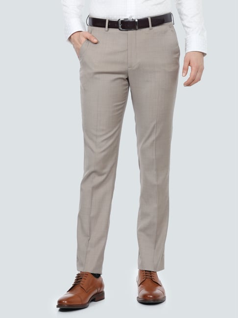 Louis Philippe Formal Trousers : Buy Louis Philippe Beige Trousers Online