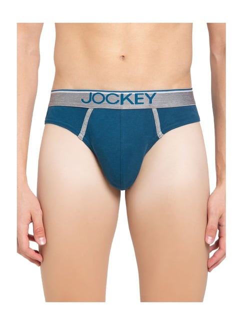 Buy Jockey Seaport Teal Exposed Waistband Low Rise Briefs for Men