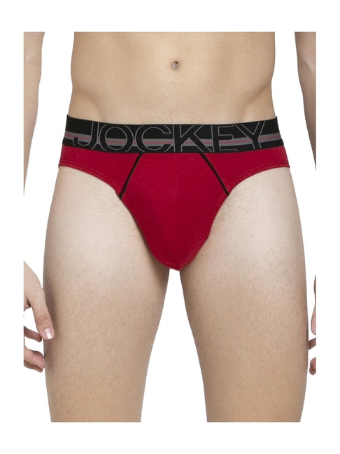 Buy Jockey Dark Red High Cut Exposed Waistband Briefs for Men Online @ Tata  CLiQ