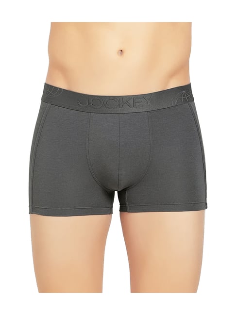 Jockey Dark Grey Double Layer Contoured Pouch Trunks