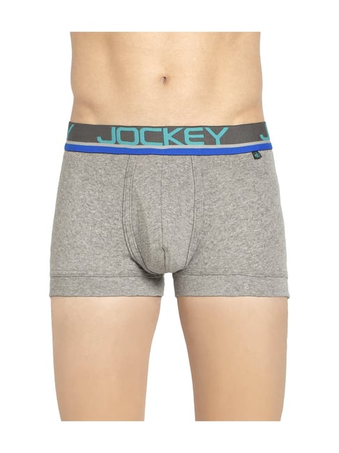 Jockey Mid Grey Double Layer Contoured Pouch Trunks