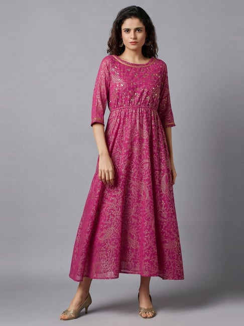 Aurelia Pink Embellished Maxi Dress Price in India