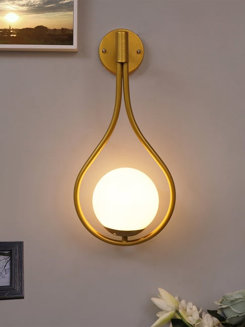 Homesake White Metal Modern Glass Wall Lamp