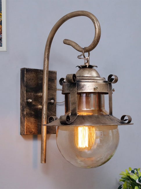 Homesake Antique Gold Metal Rustic Wall Light Fixture Industrial Lamp (Bulb not included)
