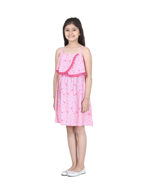 StyleStone Kids Pink Printed Dress-picture-13