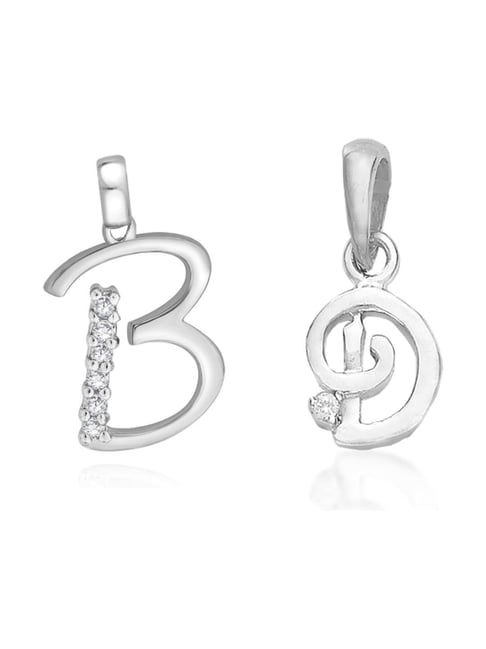 Buy Peora Silver Plated Letter B Heart Pendant for Women Girls (PX8P20)  Online