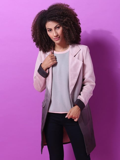 Campus Sutra Pink Ombre Print Coats