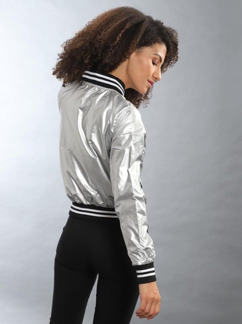 Buy online Metallic Zip Up Jacket from jackets and blazers and coats for  Women by Echt for ₹8549 at 53% off | 2024 Limeroad.com