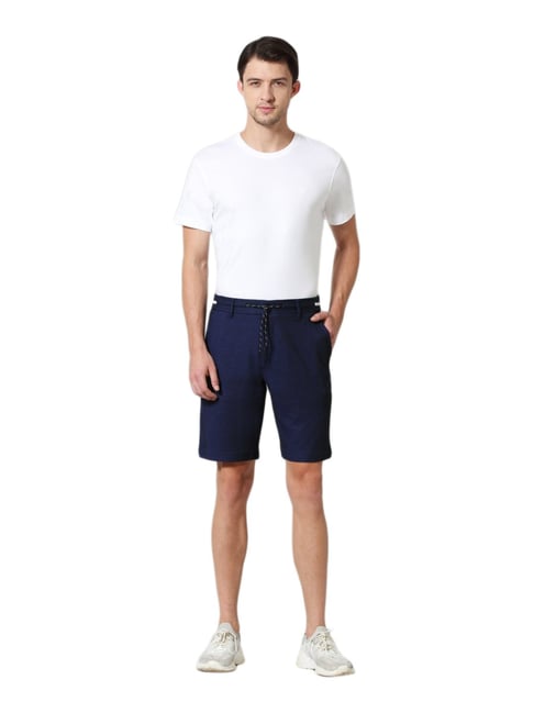 Van Heusen Athleisure Regular Fit Functional Pocket Soft Touch Solid Chino Shorts - Sodalite Blue-picture-13