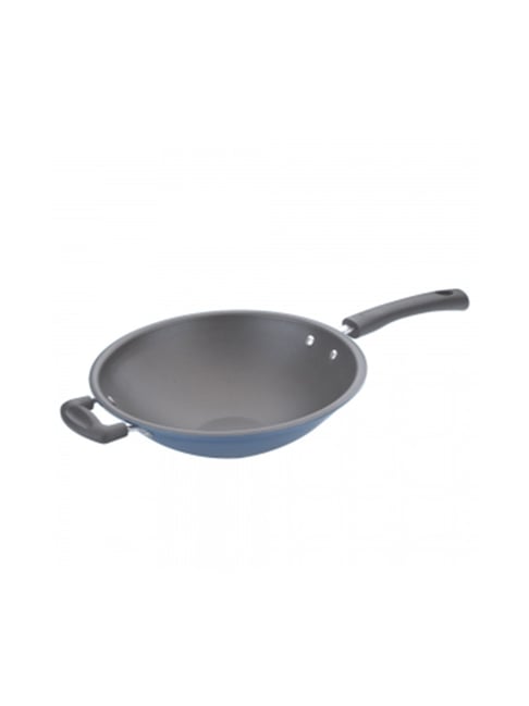 Vinod Blue Aluminium Non-Stick Kadhai With Lid - 28 cm