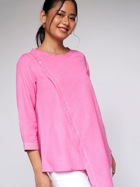 Global Desi Pink Regular Fit Top Price in India