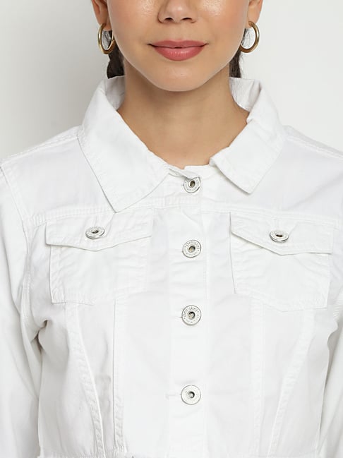 Buy Belliskey White Regular Fit Cropped Jacket for Women