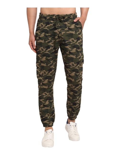 Buy Global Republic Green Regular Fit Camouflage Cargo Joggers for