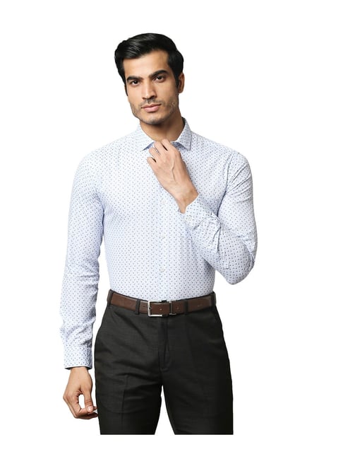 Park Avenue Light Blue Printed Shirt