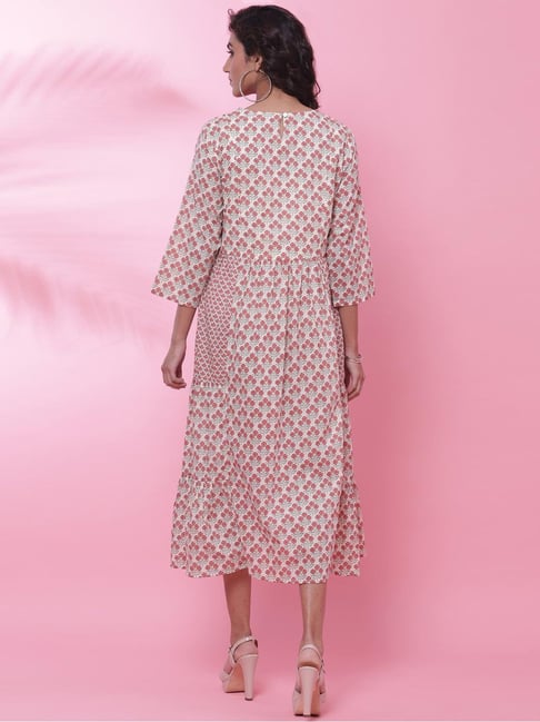 YU by Pantaloons Pink Embroidered A-Line Dress