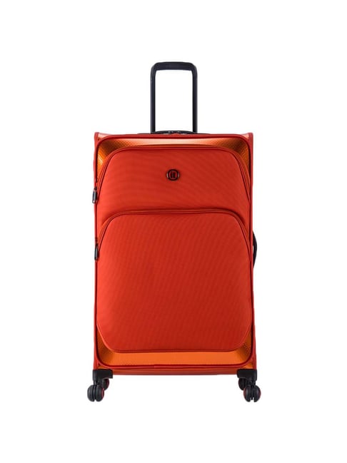 Orange carry store on suitcase