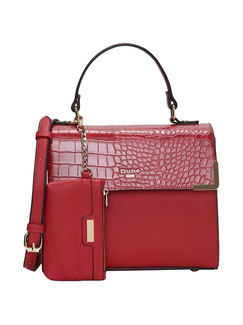 DUNE LONDON MINIDHAN Red Textured Large Handbag