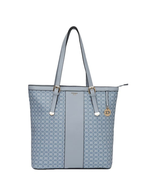 DUNE LONDON DANIELA Blue Printed Large Tote Handbag Price in India